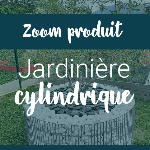 Jardini&egrave;re en gabions cylindrique