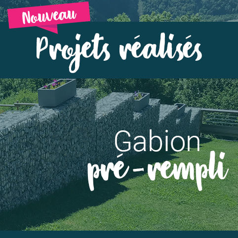 Mur de sout&egrave;nement en gabion pr&eacute;-rempli