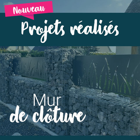 Mur de cl&ocirc;ture et lame d&eacute;corative