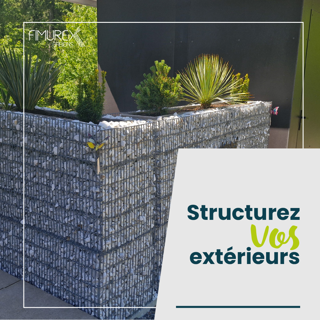 Nouvelle r&eacute;alisation : jardini&egrave;res en gabions sur mesure &agrave; Mercury