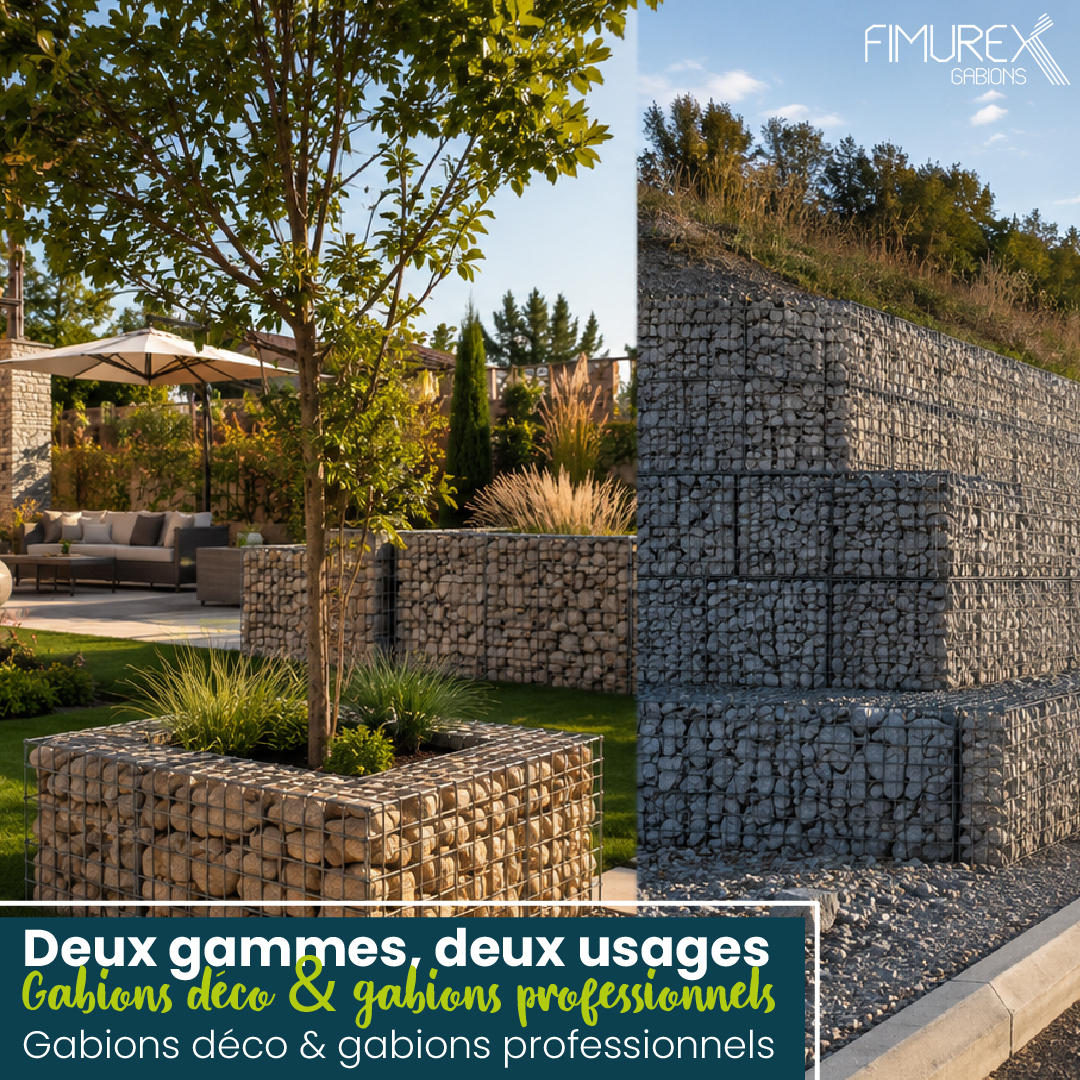 Gammes D&eacute;co et Pro : des gabions adapt&eacute;s &agrave; chaque projet